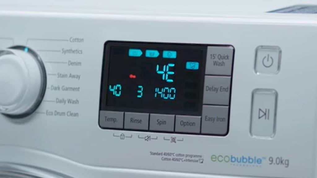 samsung washing machine 4C 4E error code troubleshooting