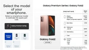 samsung galaxy fold2 display battery spare parts price