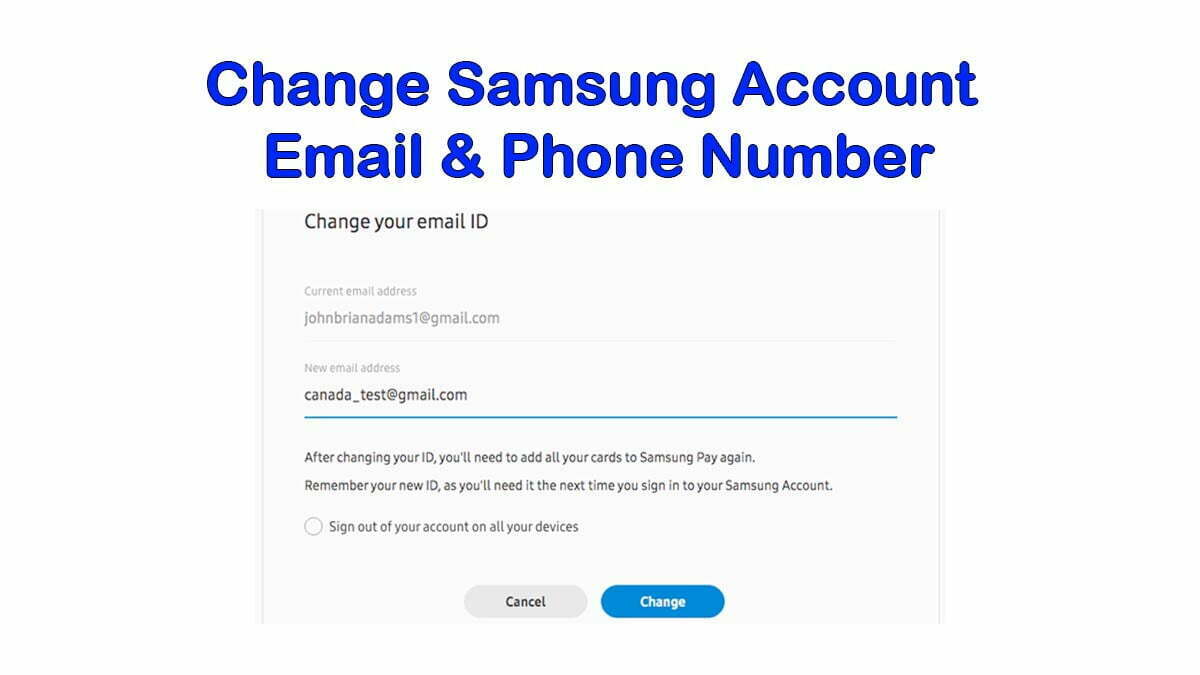  How To Change Samsung Account Email Phone Number