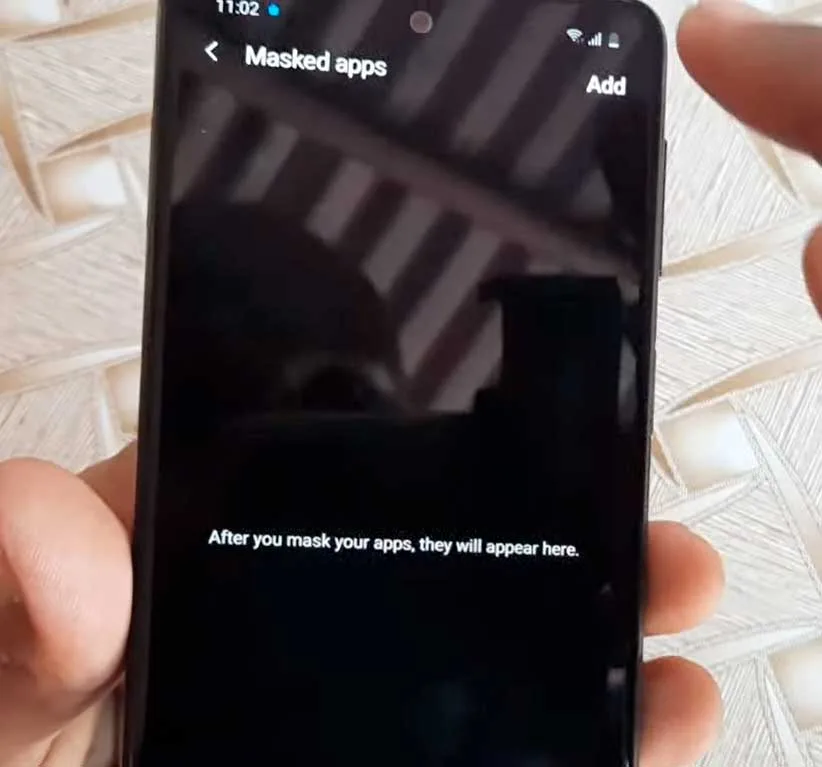 click on add option to hide or lock any app in samsung