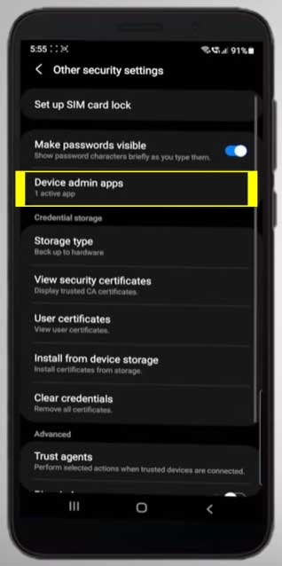 samsung other security settings