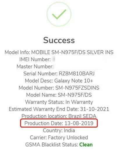 samsung mobile serial number check