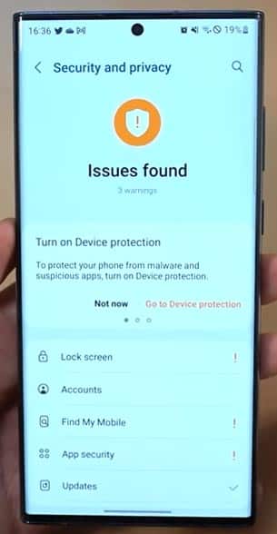 samsung one ui 5.0 improved security scan