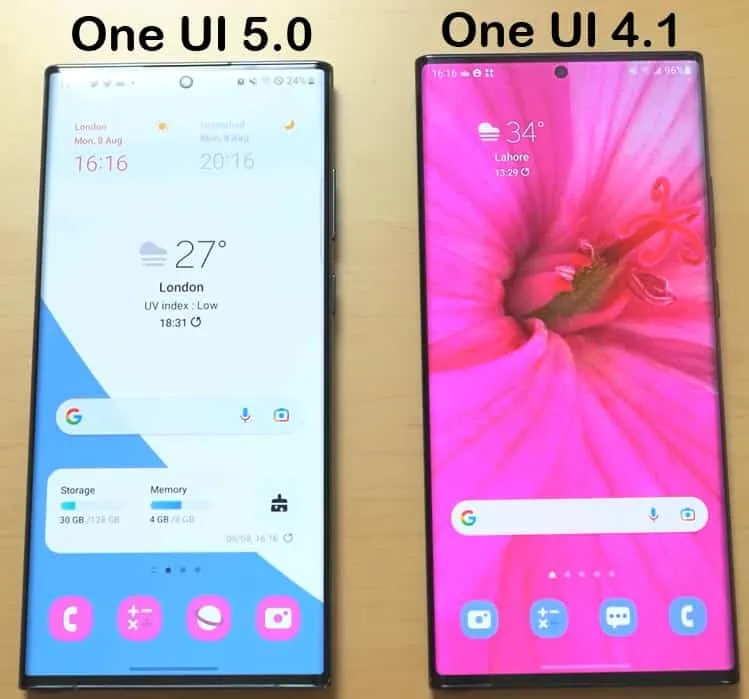 Samsung One UI 5.0 update new features and review 2 samsung one ui 5.0 vs one ui 4.1 home screen