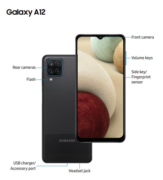Samsung Galaxy A12 overview user instructions