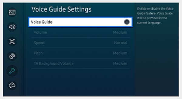 turn off voice guide in samsung tv