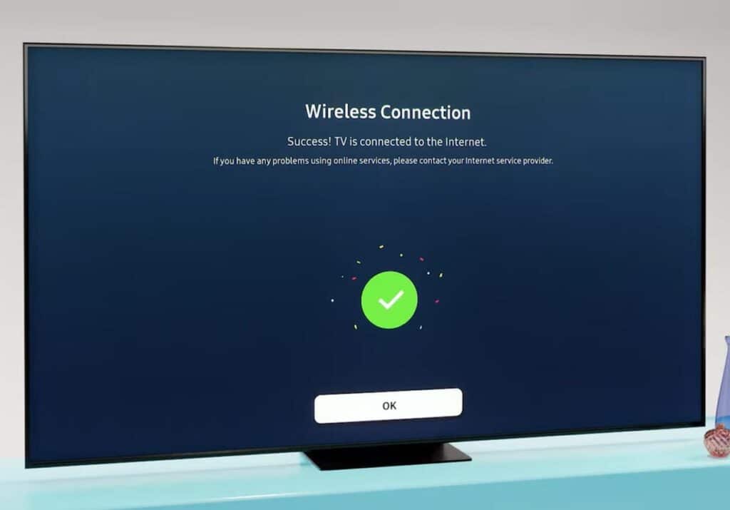 samsung tv is connected to the internet using wifi network