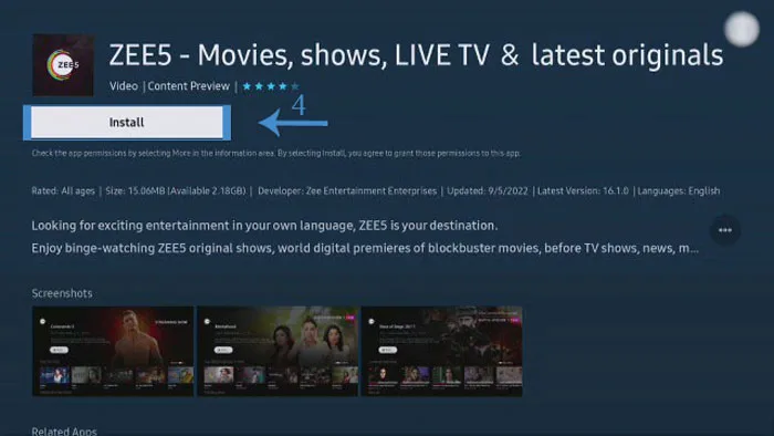 How to download apps on Samsung smart TV 6 click on install button to install app in samsung smart tv