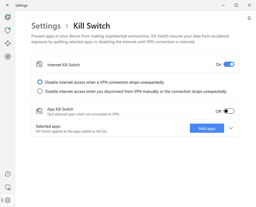 nordvpn kill switch feature