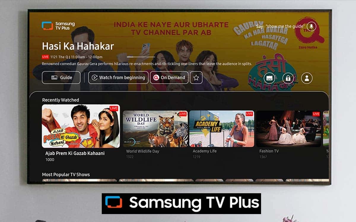 samsung tv plus free channels list in india