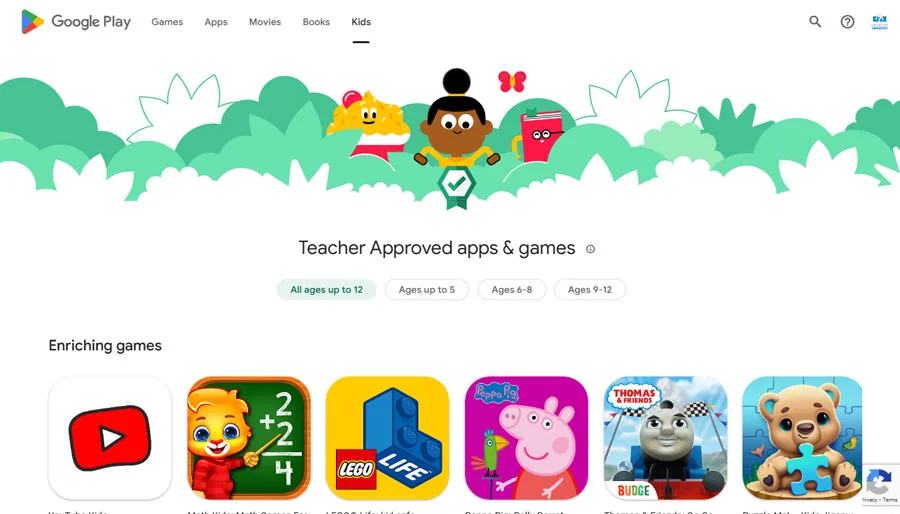 apps designed for kids on google play store