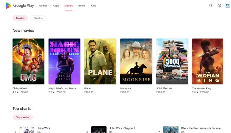 google play store movies