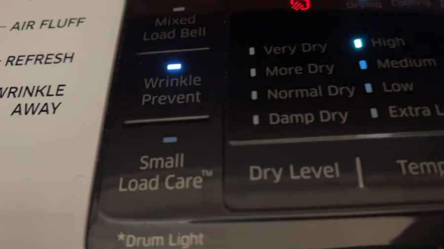 samsung dryer wrinkle prevent