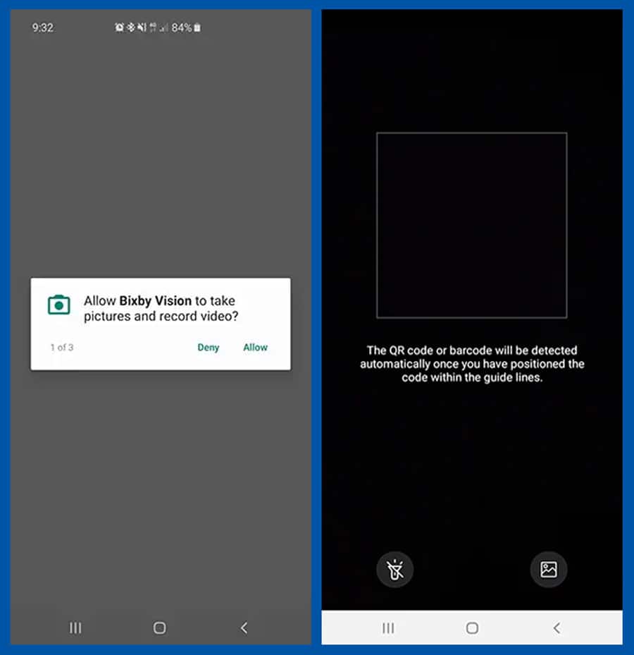 scan qr code in samsung using bixby vision