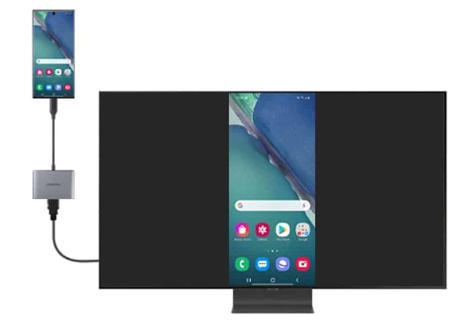 connect samsung phone with tv using adapter
