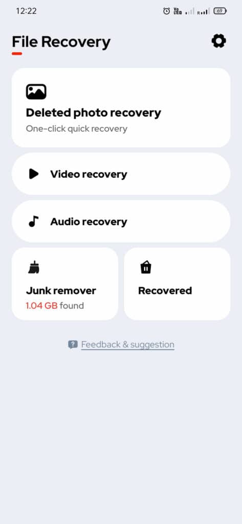 file recovery app ui