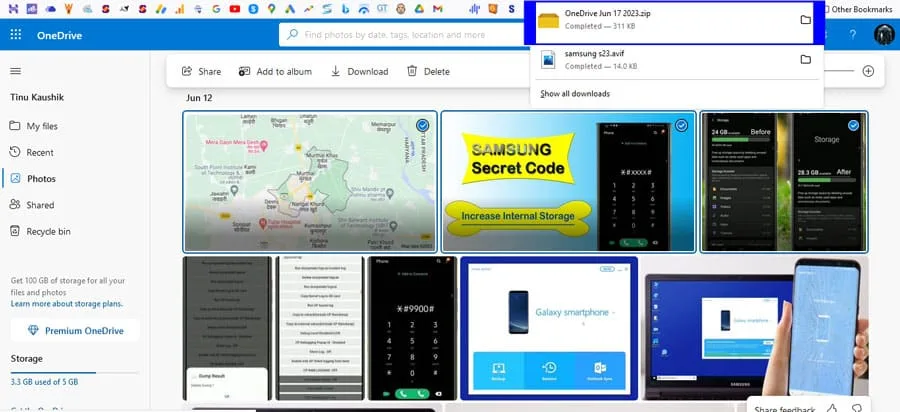 download all photos from Samsung cloud