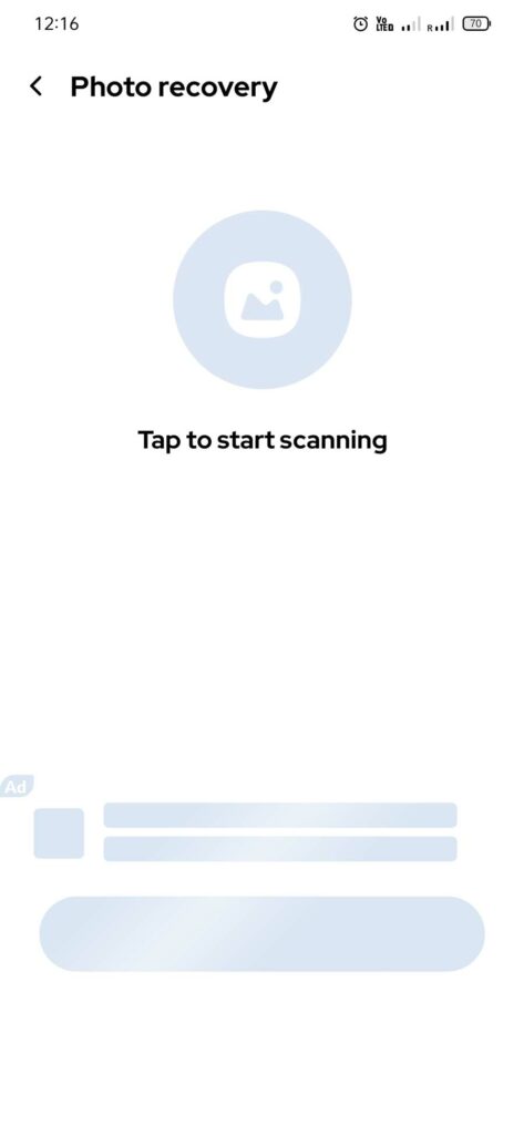 ready to start scanning for deleted images