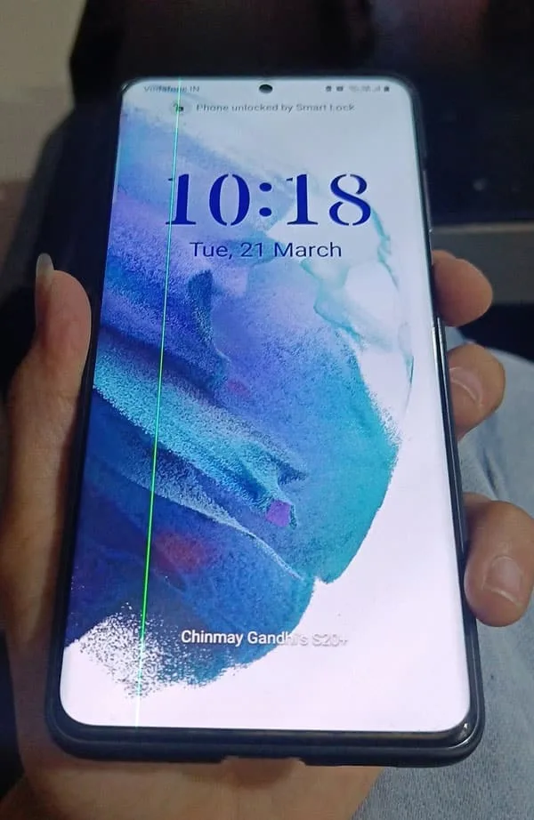 samsung green line on screen