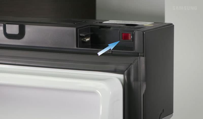 family hub reset button on samsung refrigerator
