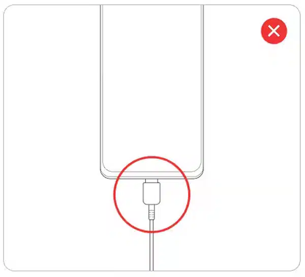 insert the usb type c cable properly