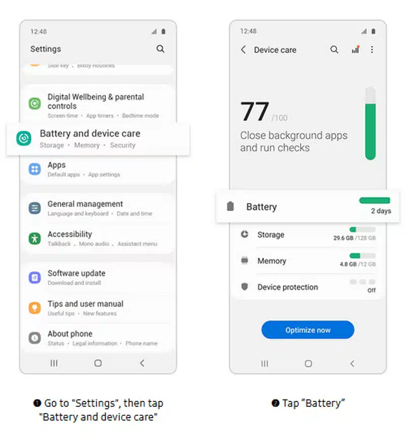 samsung phone super fast charging settings